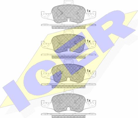 Icer 182233 - Kit de plaquettes de frein, frein à disque cwaw.fr