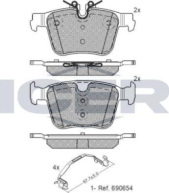 Icer 182232-203 - Kit de plaquettes de frein, frein à disque cwaw.fr