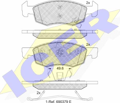 Icer 182223 - Kit de plaquettes de frein, frein à disque cwaw.fr