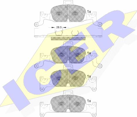 Icer 182279 - Kit de plaquettes de frein, frein à disque cwaw.fr