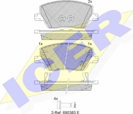 Icer 182275-207 - Kit de plaquettes de frein, frein à disque cwaw.fr