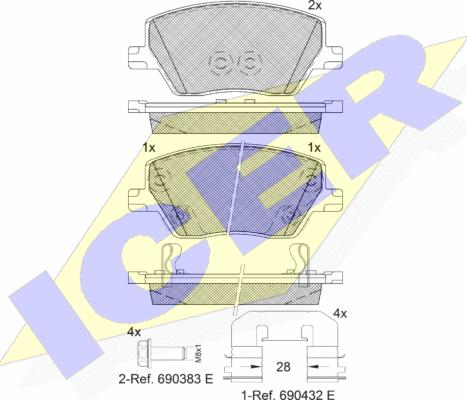 Icer 182275 - Kit de plaquettes de frein, frein à disque cwaw.fr