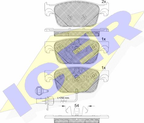 Icer 182270 - Kit de plaquettes de frein, frein à disque cwaw.fr