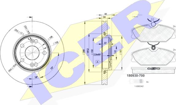 Icer 30930-6198 - Kit de freins, frein à disques cwaw.fr