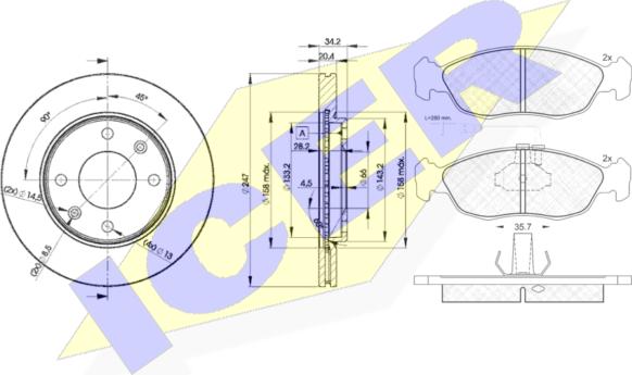 Icer 30932-4694 - Kit de freins, frein à disques cwaw.fr