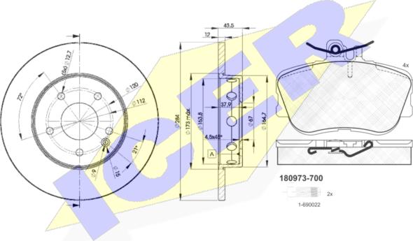 Icer 30973-3180 - Kit de freins, frein à disques cwaw.fr