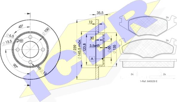 Icer 30460-3300 - Kit de freins, frein à disques cwaw.fr