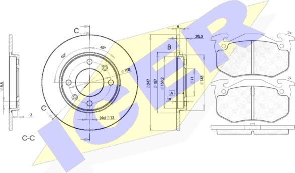 Icer 30649-4247 - Kit de freins, frein à disques cwaw.fr