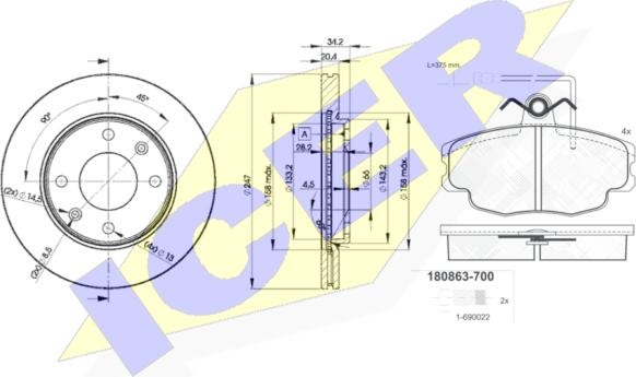 Icer 30863-4694 - Kit de freins, frein à disques cwaw.fr