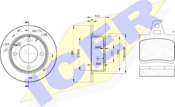 Icer 30812-7811 - Kit de freins, frein à disques cwaw.fr