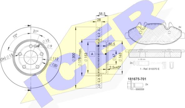 Icer 31675-0415 - Kit de freins, frein à disques cwaw.fr