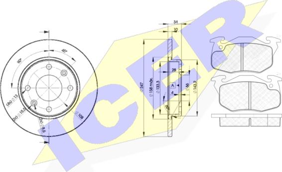 Icer 31120-4689 - Kit de freins, frein à disques cwaw.fr