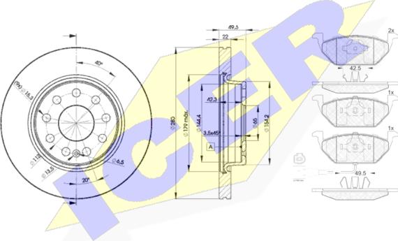 Icer 31349-5614 - Kit de freins, frein à disques cwaw.fr