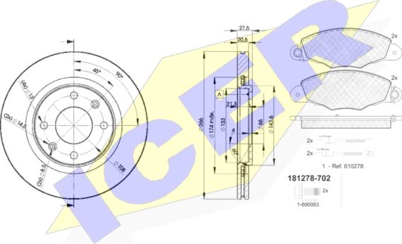 Icer 31278-4697 - Kit de freins, frein à disques cwaw.fr