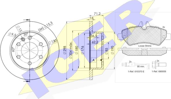 Icer 31787-0191 - Kit de freins, frein à disques cwaw.fr