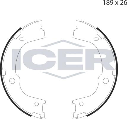 Icer 79PB4049 C - Jeu de mâchoires de frein, frein de stationnement cwaw.fr