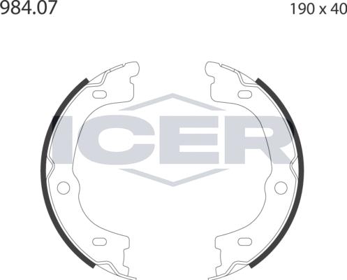 Icer 79PB4048 C - Jeu de mâchoires de frein, frein de stationnement cwaw.fr