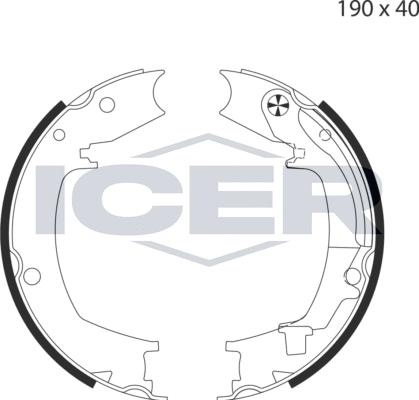 Icer 79PB4043 C - Jeu de mâchoires de frein, frein de stationnement cwaw.fr