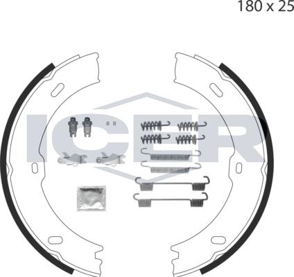 Icer 79PB4009 C - Jeu de mâchoires de frein, frein de stationnement cwaw.fr