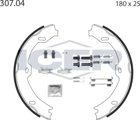 Icer 79PB4013 C - Jeu de mâchoires de frein, frein de stationnement cwaw.fr