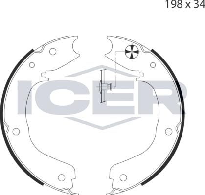 Icer 79PB4035 C - Jeu de mâchoires de frein, frein de stationnement cwaw.fr