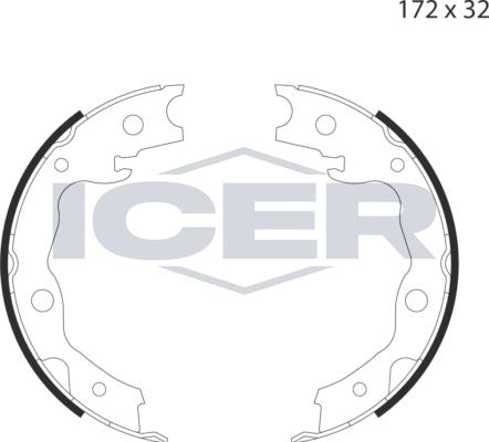 Icer 79PB4031 C - Jeu de mâchoires de frein, frein de stationnement cwaw.fr