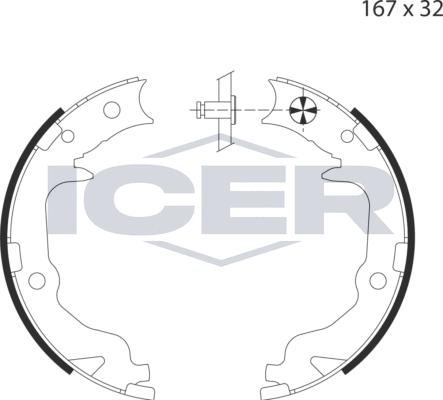 Icer 79PB4033 C - Jeu de mâchoires de frein, frein de stationnement cwaw.fr