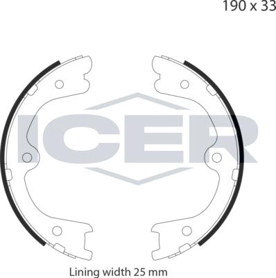 Icer 79PB4032 C - Jeu de mâchoires de frein, frein de stationnement cwaw.fr