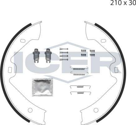 Icer 79PB4029 C - Jeu de mâchoires de frein, frein de stationnement cwaw.fr