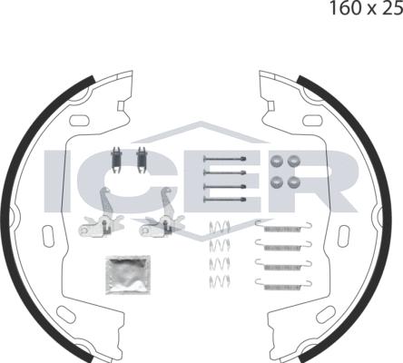 Icer 79PB4021 C - Jeu de mâchoires de frein, frein de stationnement cwaw.fr