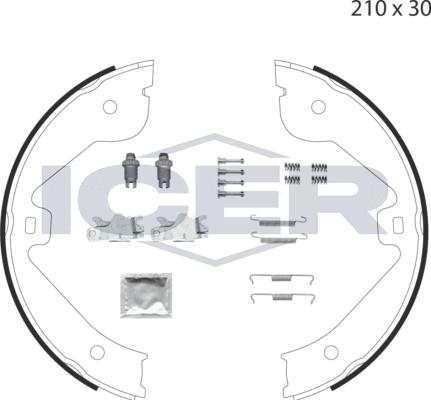 Icer 79PB4028 C - Jeu de mâchoires de frein, frein de stationnement cwaw.fr