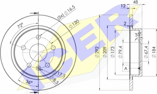 Icer 78BD4117-2 - Disque de frein cwaw.fr