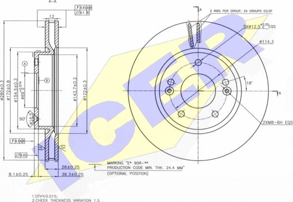 Icer 78BD5158-2 - Disque de frein cwaw.fr