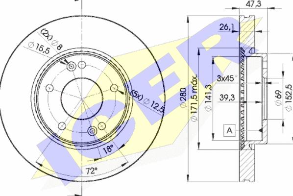 Icer 78BD5171-2 - Disque de frein cwaw.fr