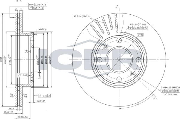 Icer 78BD0570-2 - Disque de frein cwaw.fr