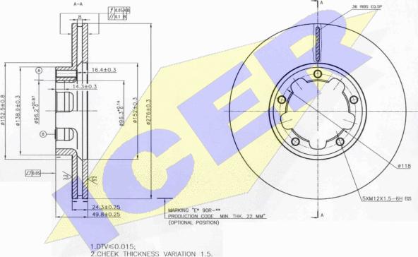 Icer 78BD0025-2 - Disque de frein cwaw.fr