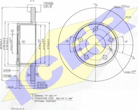 Icer 78BD0020-2 - Disque de frein cwaw.fr