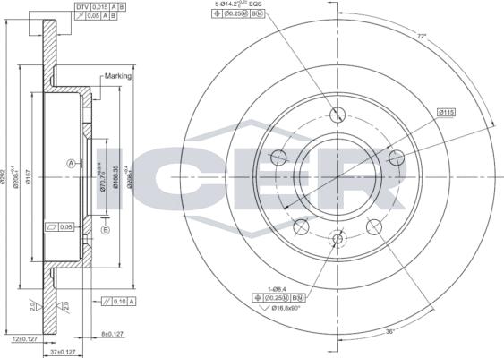 Icer 78BD1558-2 - Disque de frein cwaw.fr