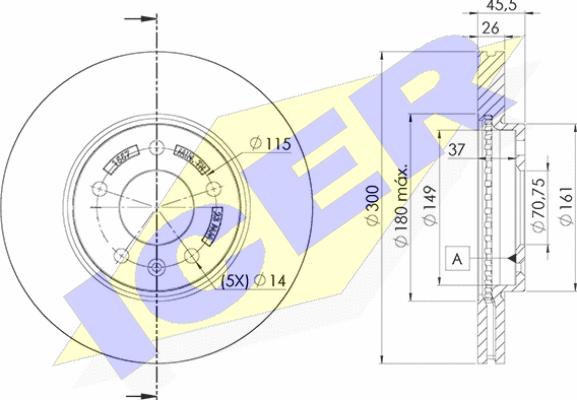 Icer 78BD1557-2 - Disque de frein cwaw.fr