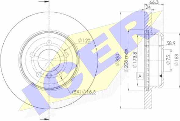 Icer 78BD3555-2 - Disque de frein cwaw.fr