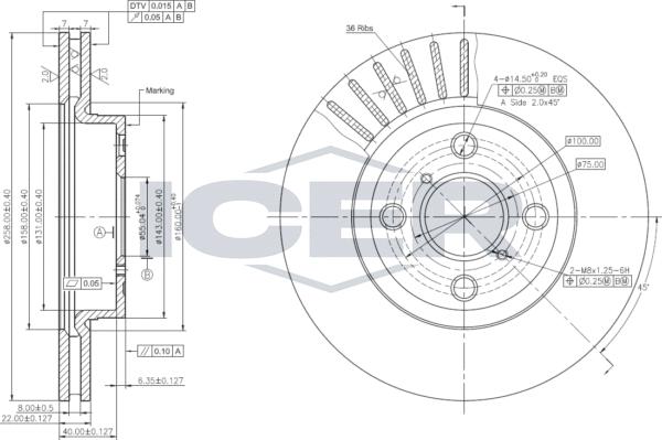 Icer 78BD2894-2 - Disque de frein cwaw.fr