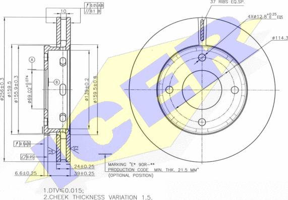 Icer 78BD7036-2 - Disque de frein cwaw.fr