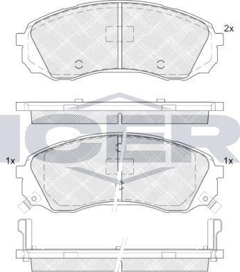 Icer LM1911 - Kit de plaquettes de frein, frein à disque cwaw.fr