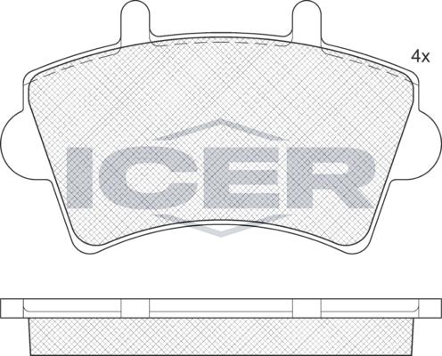 Icer LM1442 - Kit de plaquettes de frein, frein à disque cwaw.fr