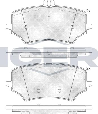 Icer LM1523 - Kit de plaquettes de frein, frein à disque cwaw.fr