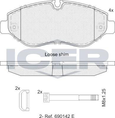 Icer LM1786 - Kit de plaquettes de frein, frein à disque cwaw.fr