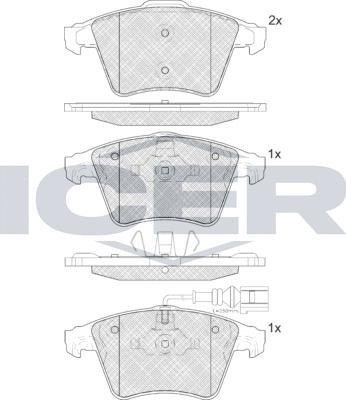 Icer LM1778-071 - Kit de plaquettes de frein, frein à disque cwaw.fr