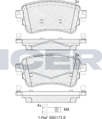 Icer LM2294 - Kit de plaquettes de frein, frein à disque cwaw.fr