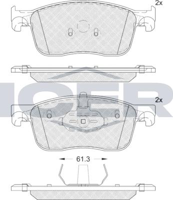 Icer LM2297 - Kit de plaquettes de frein, frein à disque cwaw.fr