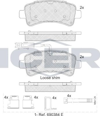 Icer LM2240 - Kit de plaquettes de frein, frein à disque cwaw.fr